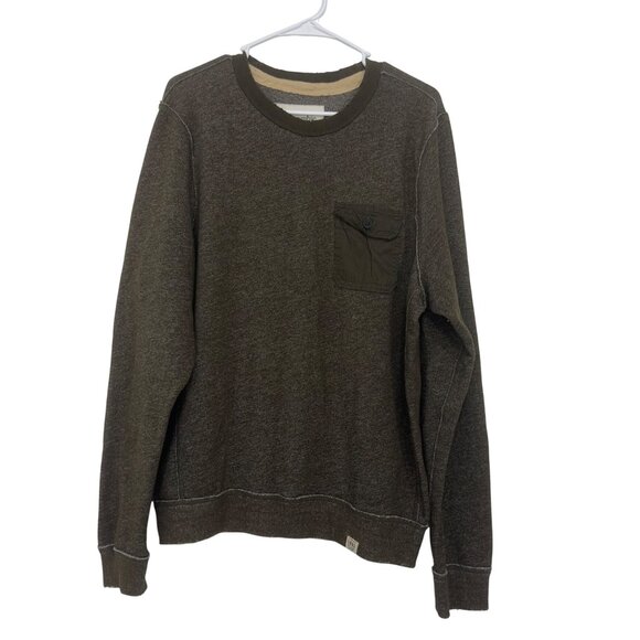 Abercrombie & Fitch Mens Olive Crewneck Sweater SZ XL Patched Elbown - Picture 7 of 12